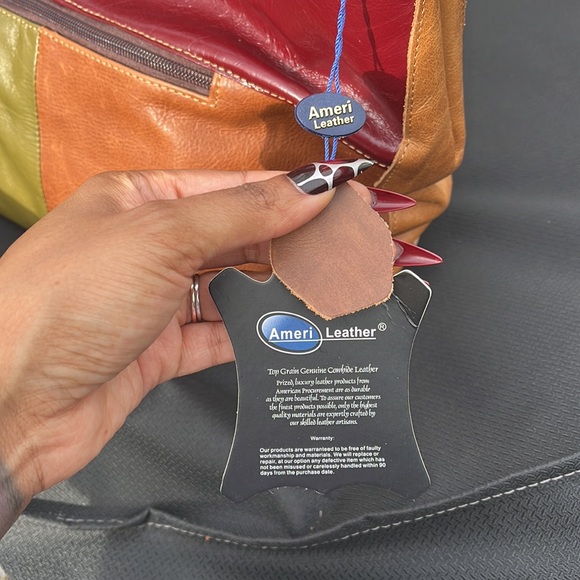 Ameri Leather patchwork leather hobo bag - Picture 3 of 13